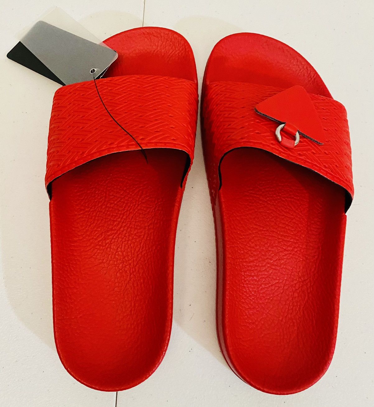 Adidas × Raf Simons Raf Simons 🇮🇹 x Pendant Adilette Core Red Leather 7 W 5 M New Size US 7 / IT 37 - 7 Thumbnail