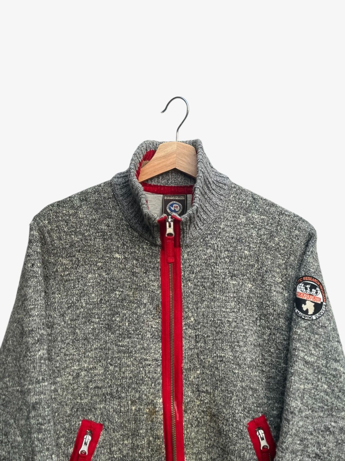Napapijri Vintage Napapijri Knitted Zip Up Sweater Jacket Size US L / EU 52-54 / 3 - 6 Thumbnail