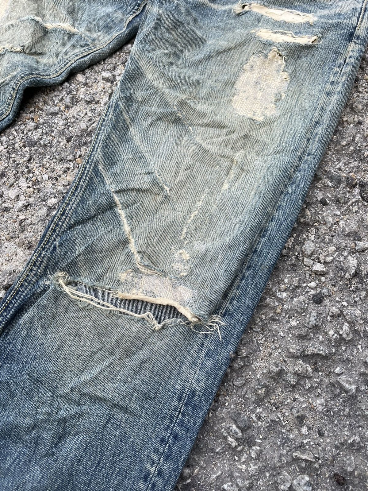 Blue Blue Japan 🔥Vtg 70's Blue Blue Japan Pure Indigo Distressed Denim Pants Size US 32 / EU 48 - 5 Thumbnail