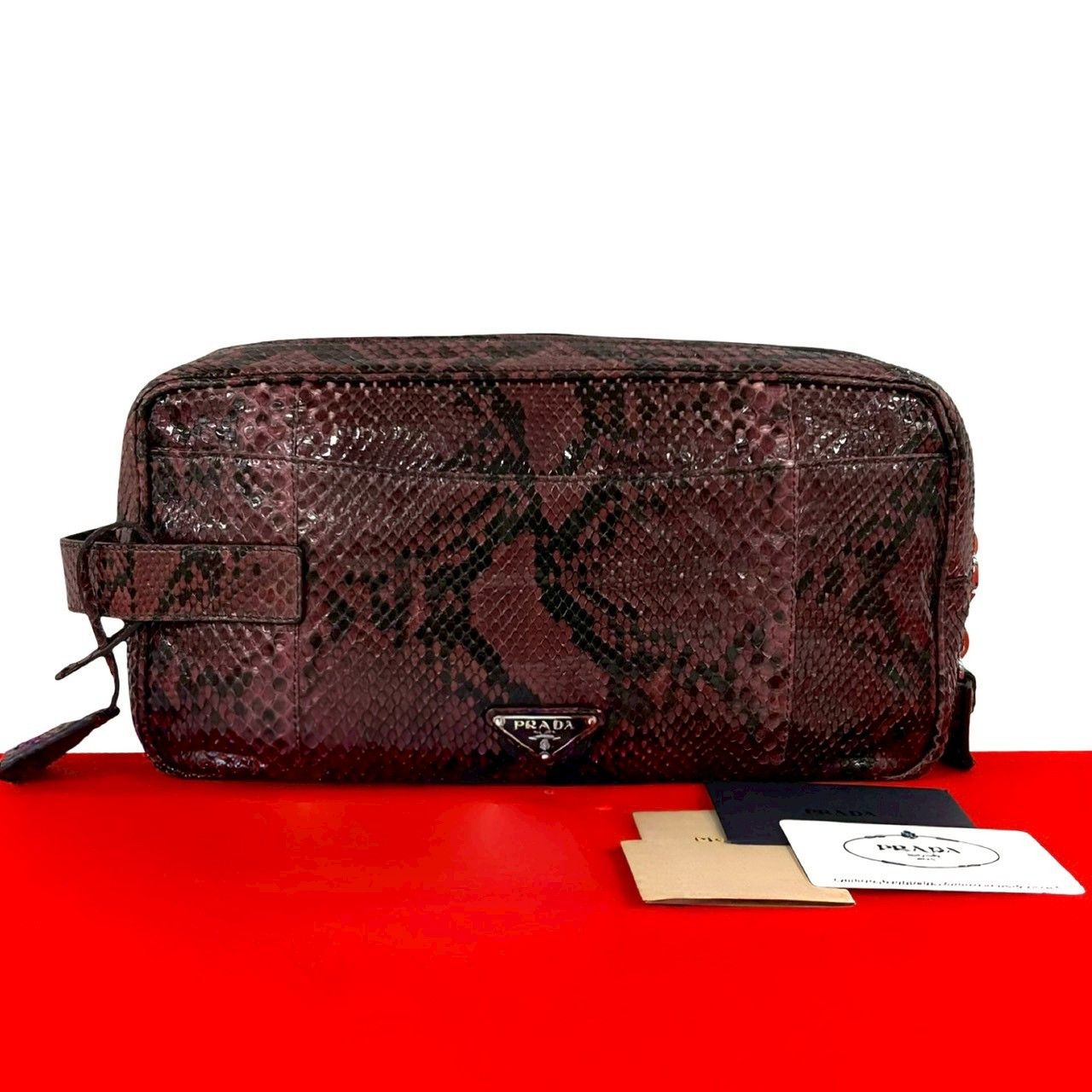 Prada Prada Prada Python Clutch Bag Leather Clutch Bag DUTY FREE for USA Size ONE SIZE - 1 Thumbnail