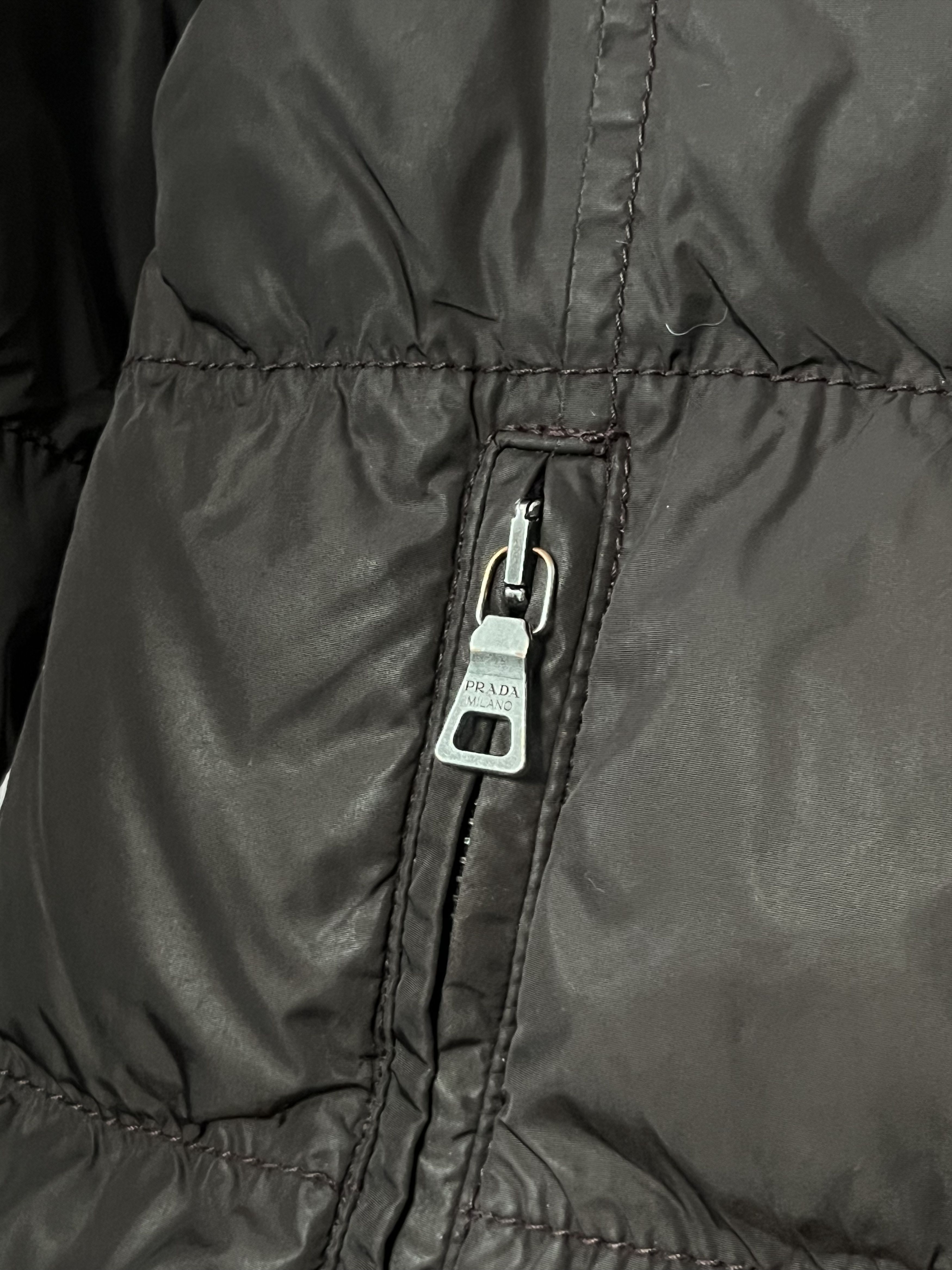 Prada Prada Brown Down Hooded Nylon Jacket Long Black Tab Leather Size M / US 6-8 / IT 42-44 - 6 Thumbnail