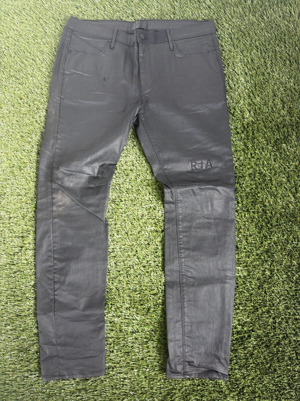 Rta RtA Coated Denim – Cross Detail (Size 38) Size US 38 / EU 54 - 1 Thumbnail