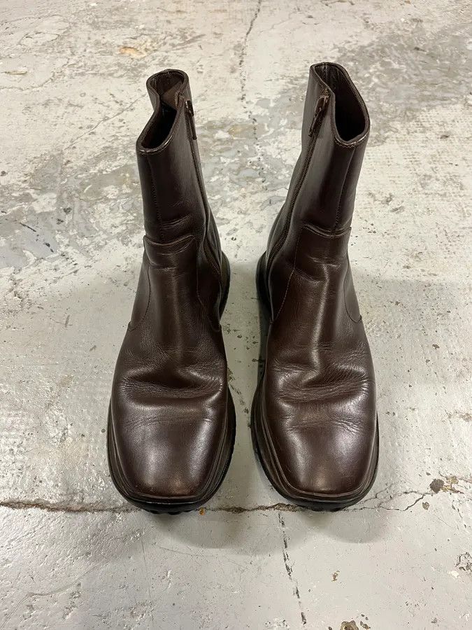Prada 2000s Prada Dark Brown Leather Ankle Boots Size US 5.5 / EU 38 - 2 Thumbnail