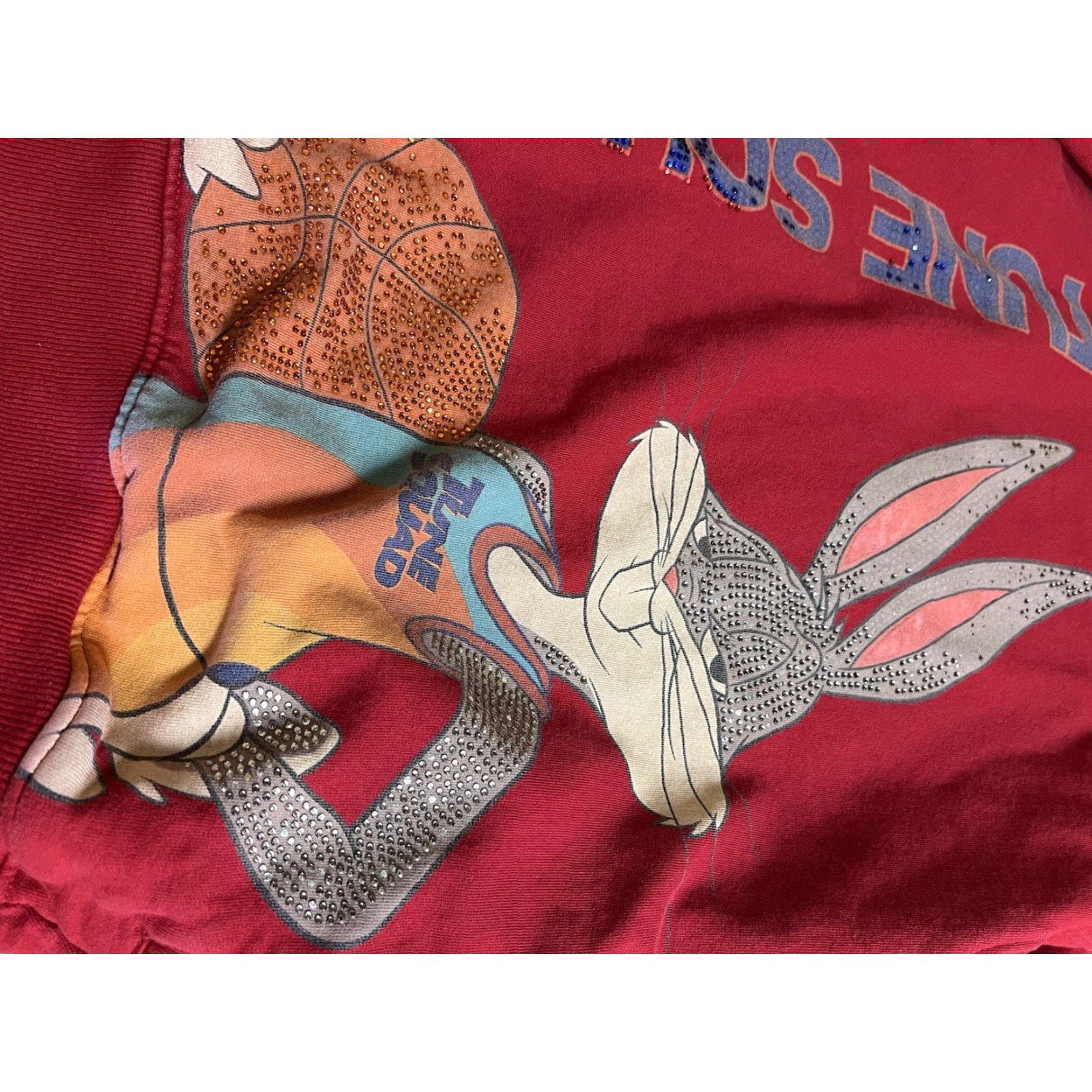 Vintage DE KRYPTIC Space Jam Tune Squad Hoodie Sweatshirt Bunny Dark Spots L Red Cotton Pullover Mens Hoodie Size US L / EU 52-54 / 3 - 4 Thumbnail