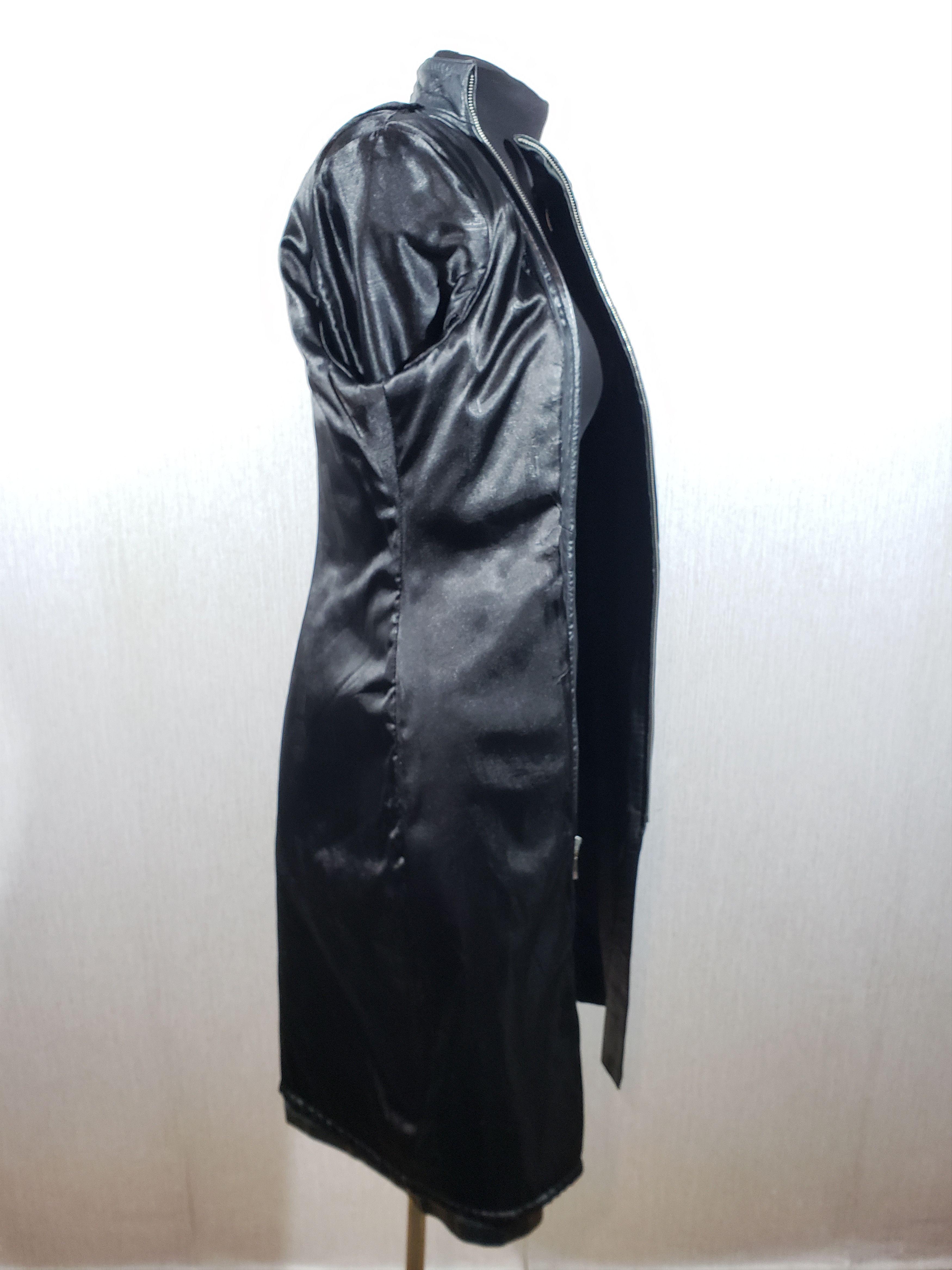 Other Women's black leather long jacket. Size XL / US 12-14 / IT 48-50 - 8 Thumbnail
