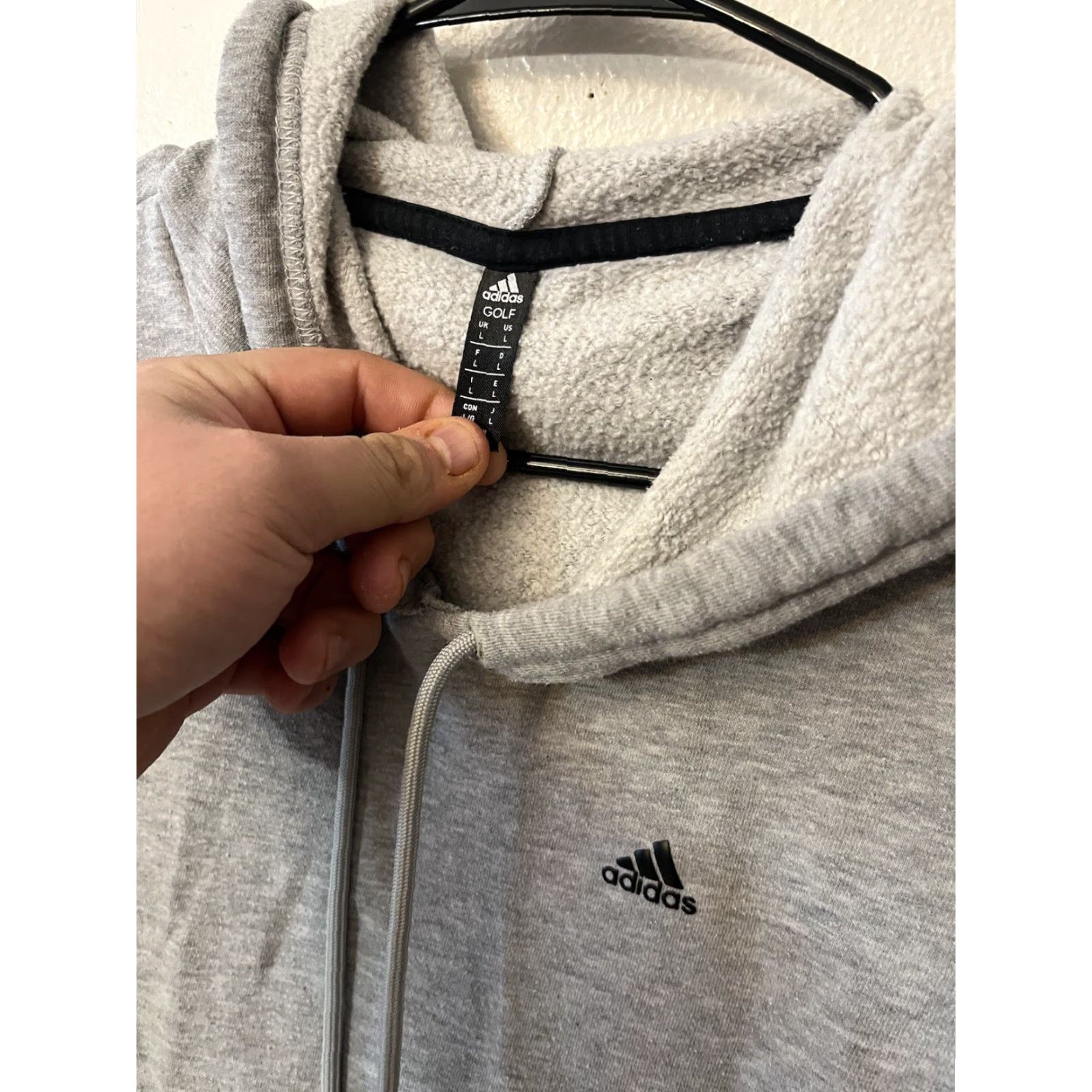 Adidas Adidas Hoodie Mens Large Sports Pockets Outdoors Long Sleeve Grey Color Knit Cotton Pullover All Seasons Hooded Pockets Sports Size US L / EU 52-54 / 3 - 2 Thumbnail