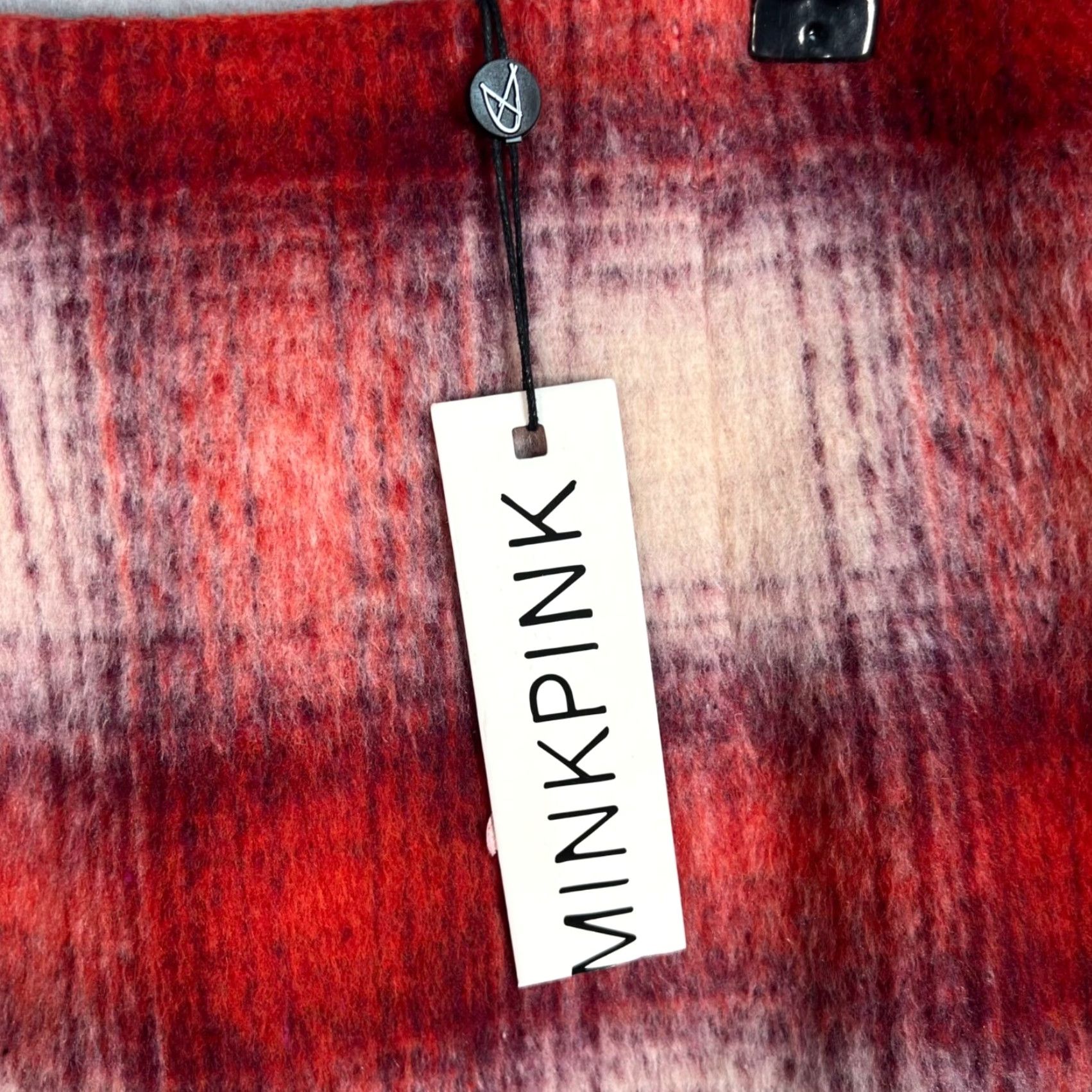 MINKPINK MINKPINK Skirt Womens XS Red Plaid Mini Polyester Blend Short Casual 90s/90s? Size 26" / US 2 / IT 38 - 7 Thumbnail