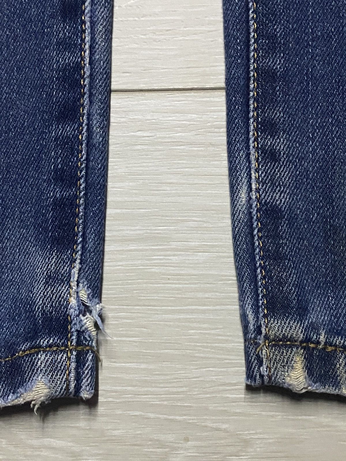 Edwin Vintage Edwin 503 Faded Wash Distressed Slim Fit Jeans Size US 32 / EU 48 - 11 Thumbnail