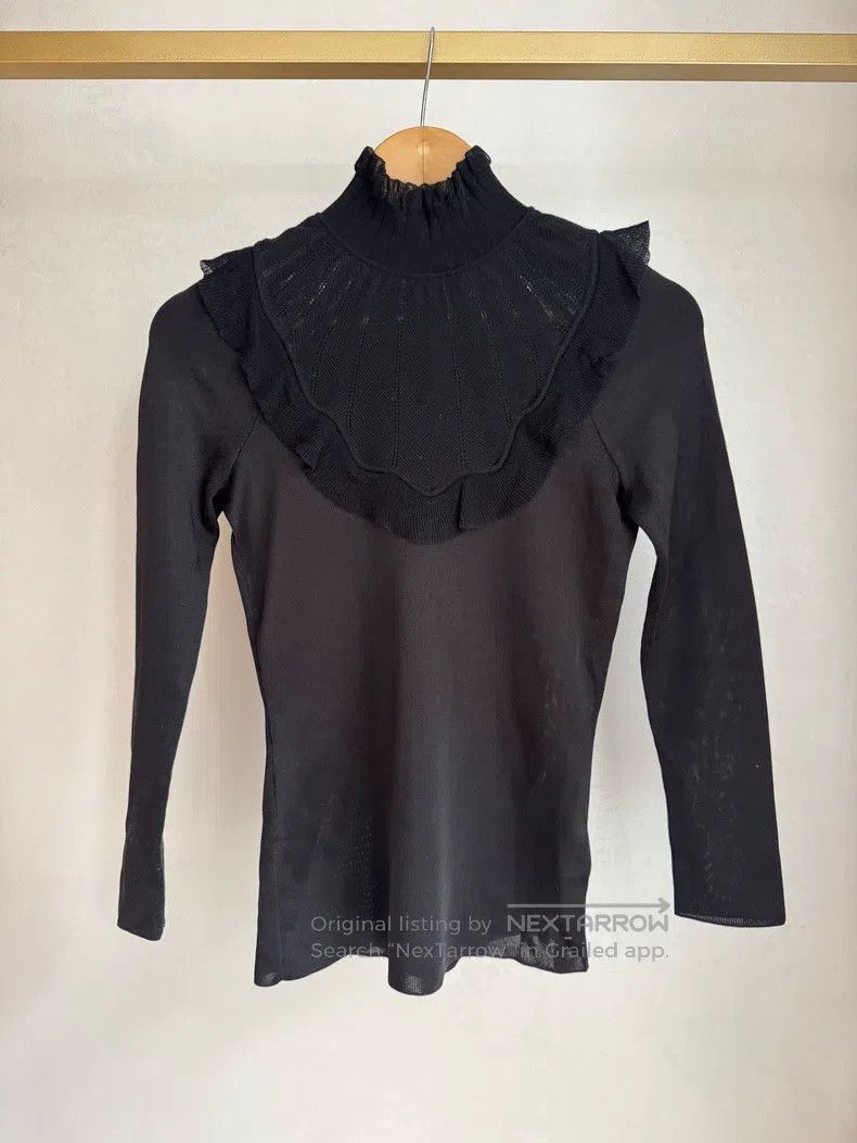 Hermes Hermes Lace Collar Black Ruffled Camisole Top Size XS / US 0-2 / IT 36-38 - 2 Thumbnail