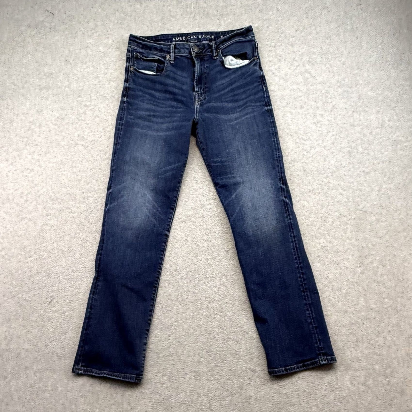 American Eagle Outfitters American Eagle Jeans Mens 32x32 Straight Blue Cotton Pants Dark Wash Size US 32 / EU 48 - 2 Thumbnail