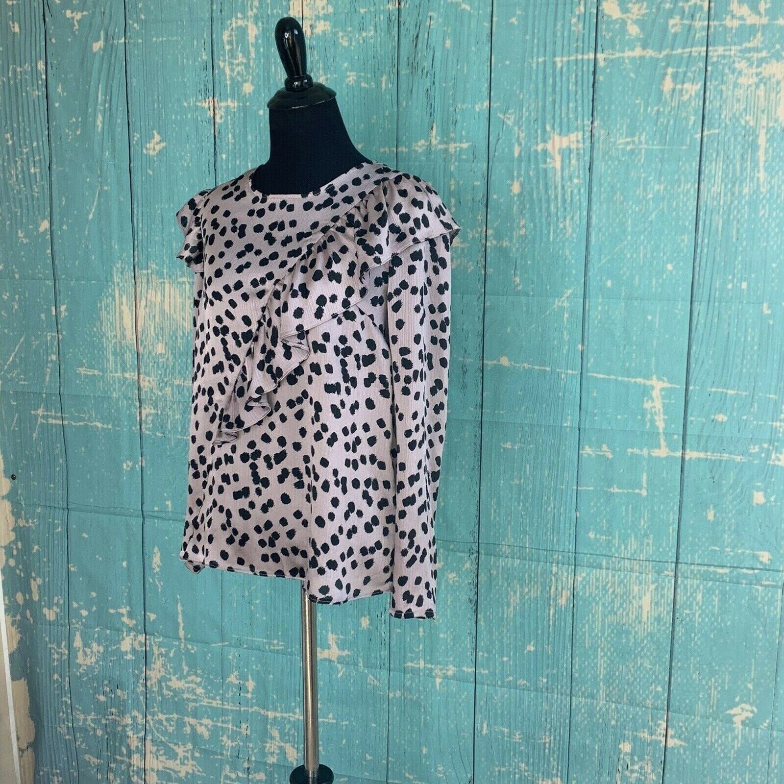 Topshop Topshop Animal Print Ruffle Across Blouse Size 2 Size XS / US 0-2 / IT 36-38 - 8 Thumbnail