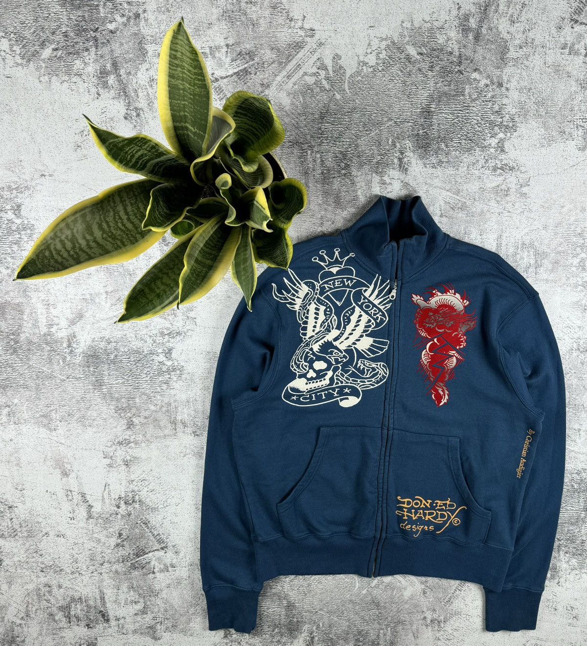 Ed Hardy Ed Hardy Y2K Sweatshirt Zip Bomber Hoodie Pullovover Size US XL / EU 56 / 4 - 2 Thumbnail