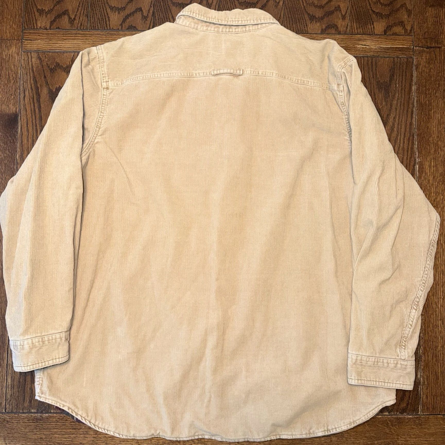 Vintage LL Bean Shacket Flannel Button Up Shirt Men XXL Corduroy Beige Plaid Lined Heavy 90s Classic Outdoor Shirt Mens Size US XXL / EU 58 / 5 - 5 Thumbnail