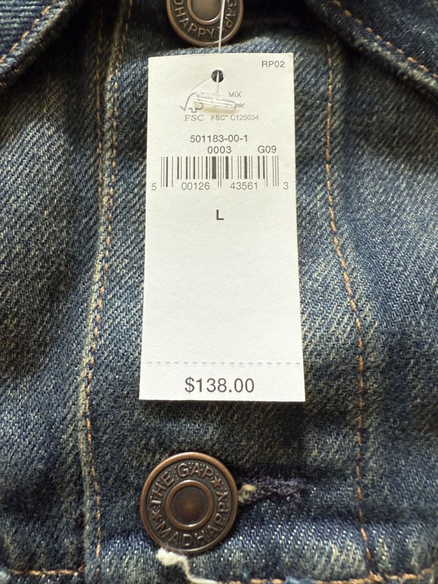 Gap × Madhappy GAP x Mad Happy Denim Jacket Distressed Dark Wash Size L Size US L / EU 52-54 / 3 - 4 Thumbnail