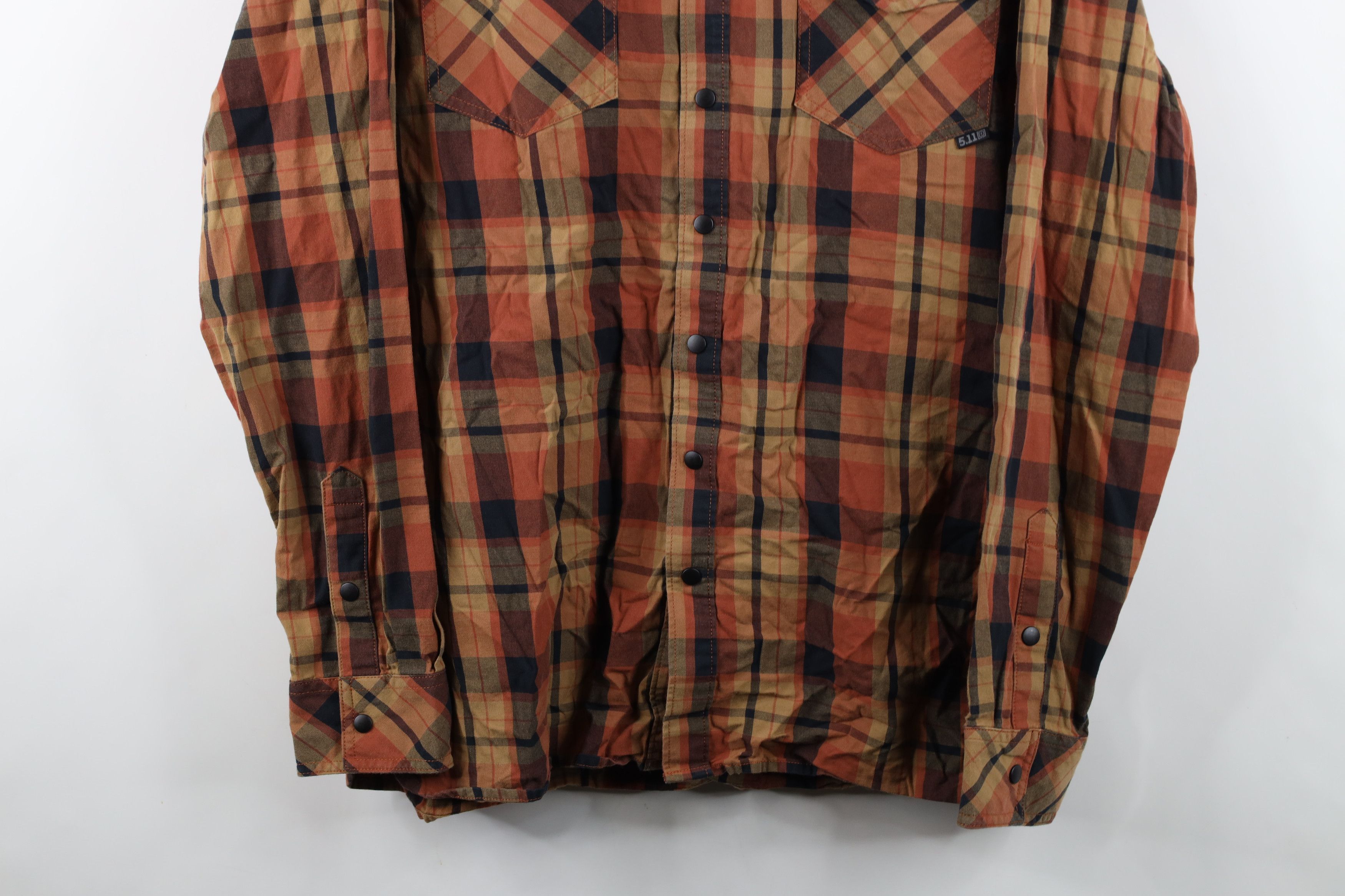Vintage 5.11 Tactical Series Pocket Flannel Snap Button Shirt Plaid Size US L / EU 52-54 / 3 - 3 Thumbnail