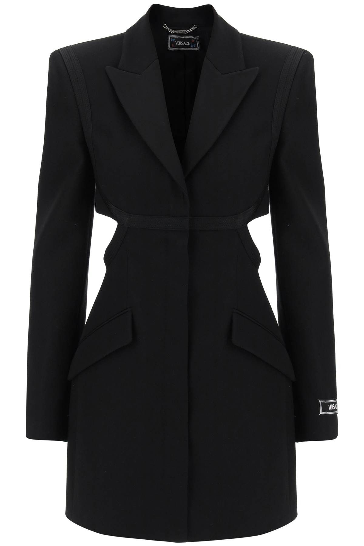 image of Versace Blazer Dress With Cut-Outs in Nero, Women's (Size Medium)