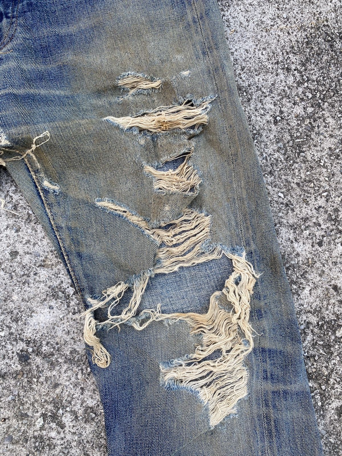 Denime Denime Japan Thrashed Distressed Selvedge Denim Size US 30 / EU 46 - 10 Thumbnail