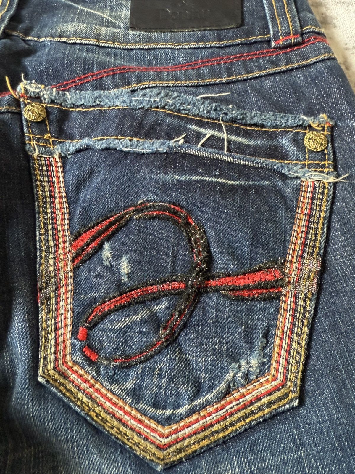 Le Grande Bleu (L.G.B.) Studio R.P Muddy Wash Wide Leg Flared Jeans Size US 28 / EU 44 - 18 Thumbnail