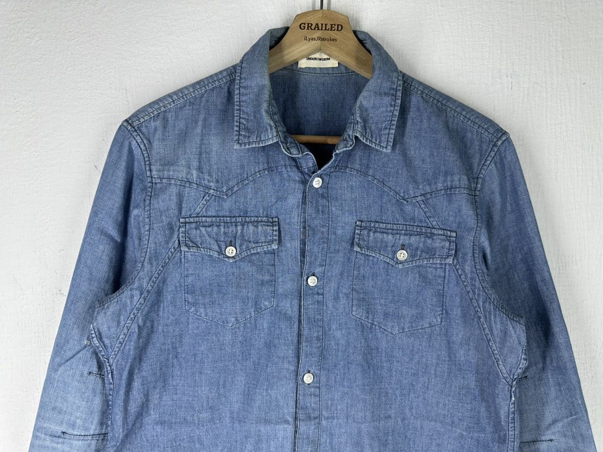 Undercover Vintage Undercoverism Denim Long Sleeve Collar Tee Size US S / EU 44-46 / 1 - 3 Thumbnail