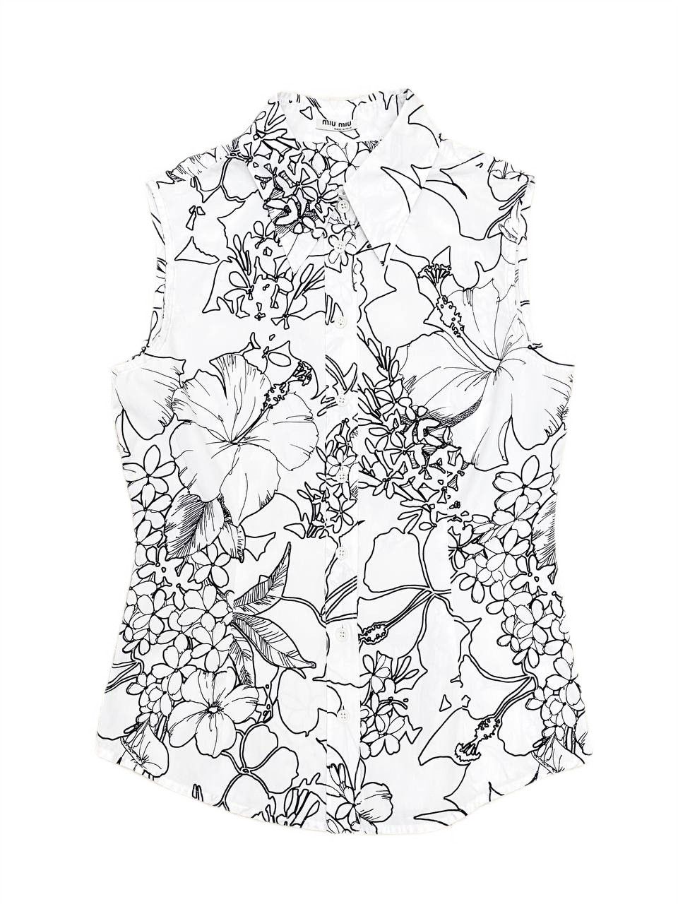 Miu Miu Miu Miu x Prada Graphic Floral Palm Print Top Blouse Shirt Size S / US 4 / IT 40 - 1 Thumbnail