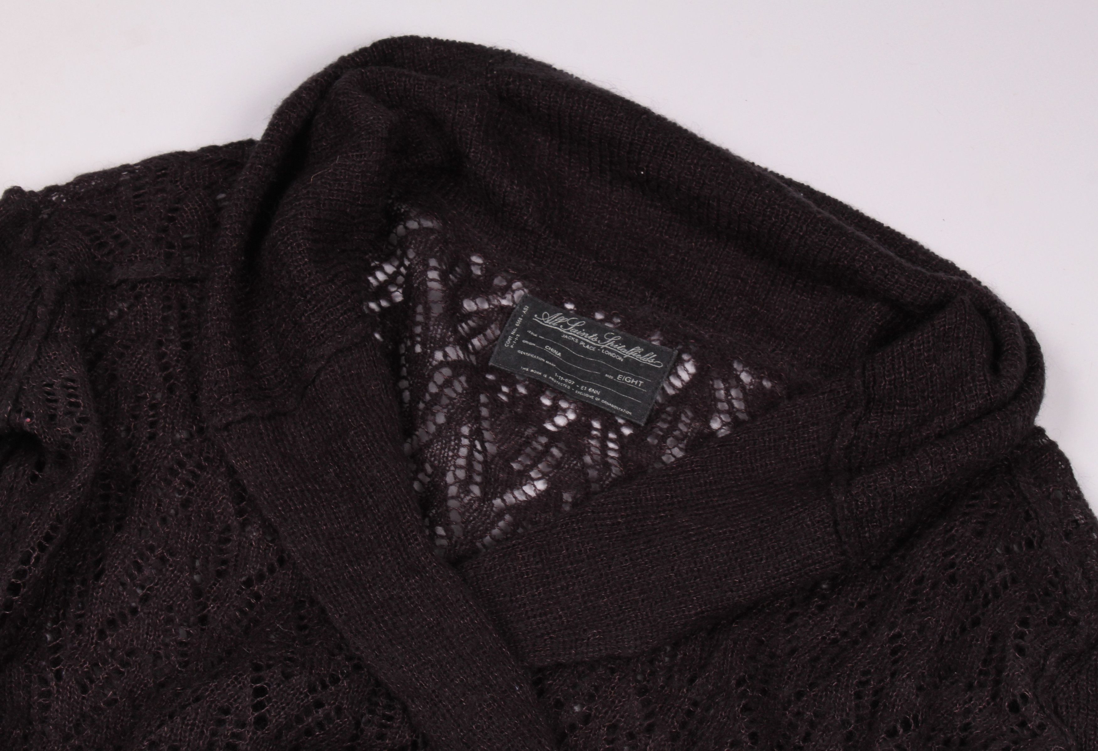 Allsaints Allsaints Grunge Mohair Blend Crochet Wrap Cardigan Size S / US 4 / IT 40 - 2 Thumbnail