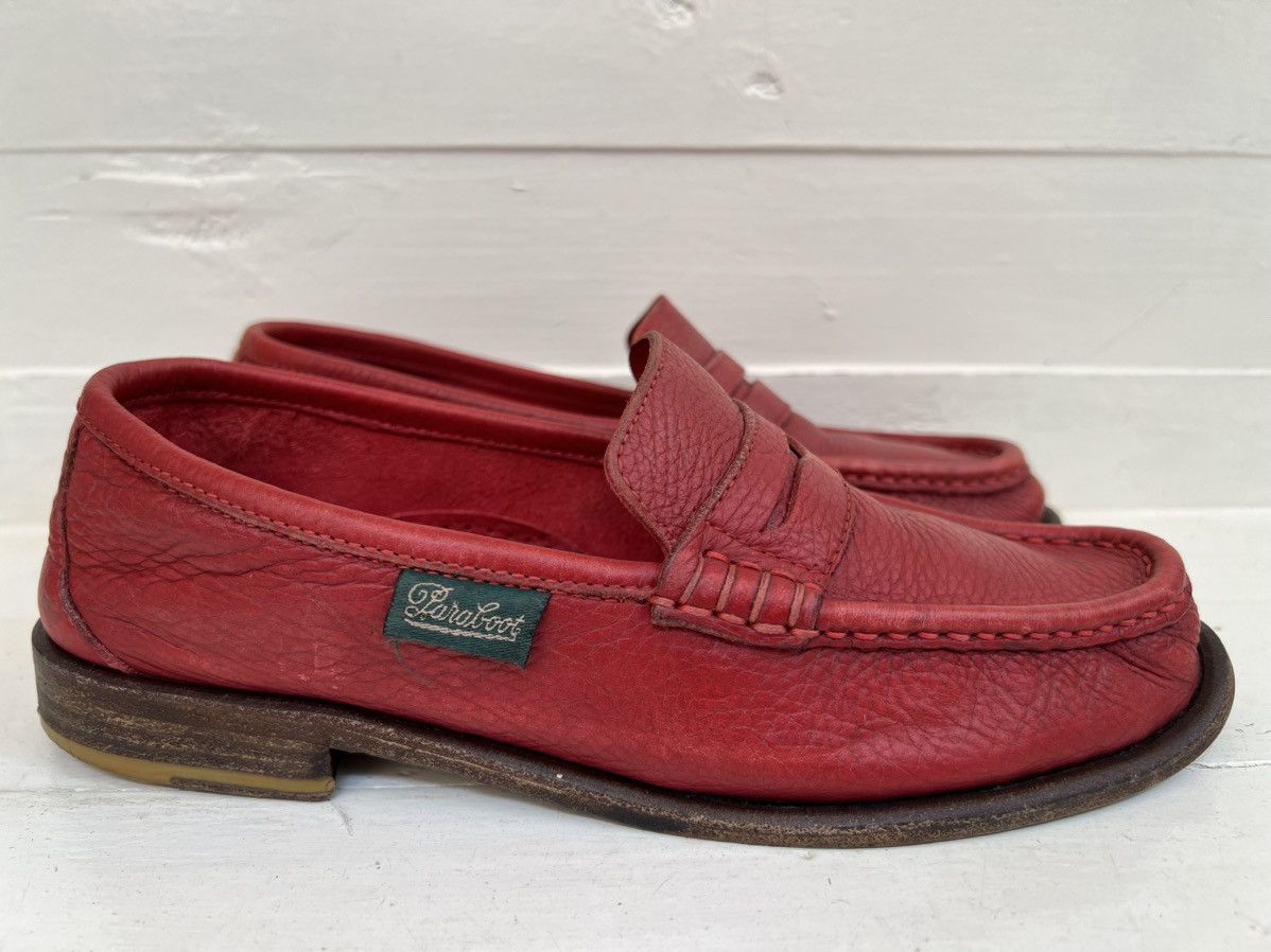 Paraboot Paraboot Veritable Mocassin Red Leather Boat Shoe Size US 7 / IT 37 - 6 Thumbnail