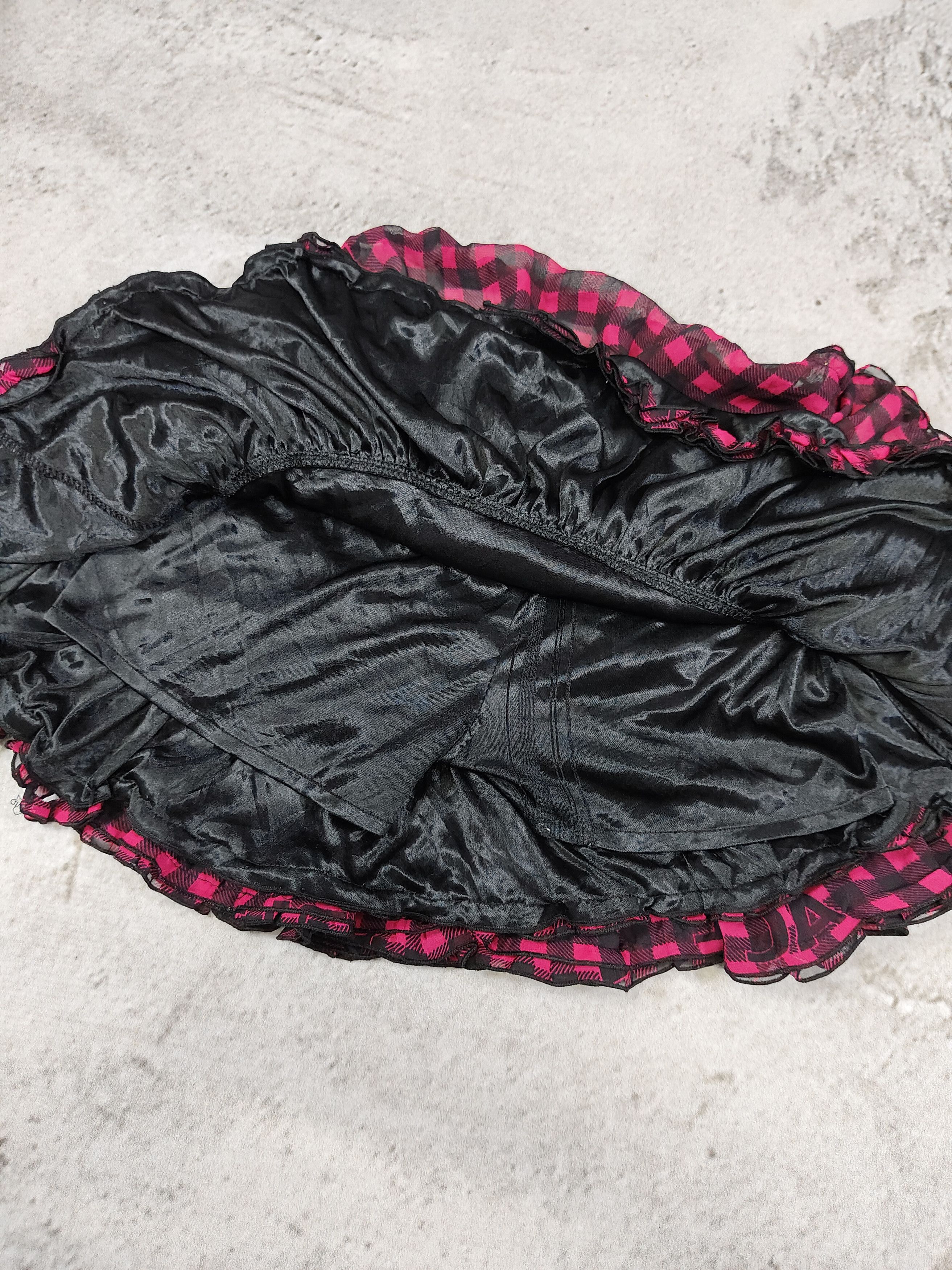 Japanese Brand ZIDDY🇯🇵 Flowy Harajuku Punk Kawaii Gingham Ruffle Skort Size 30" / US 8 / IT 44 - 4 Thumbnail