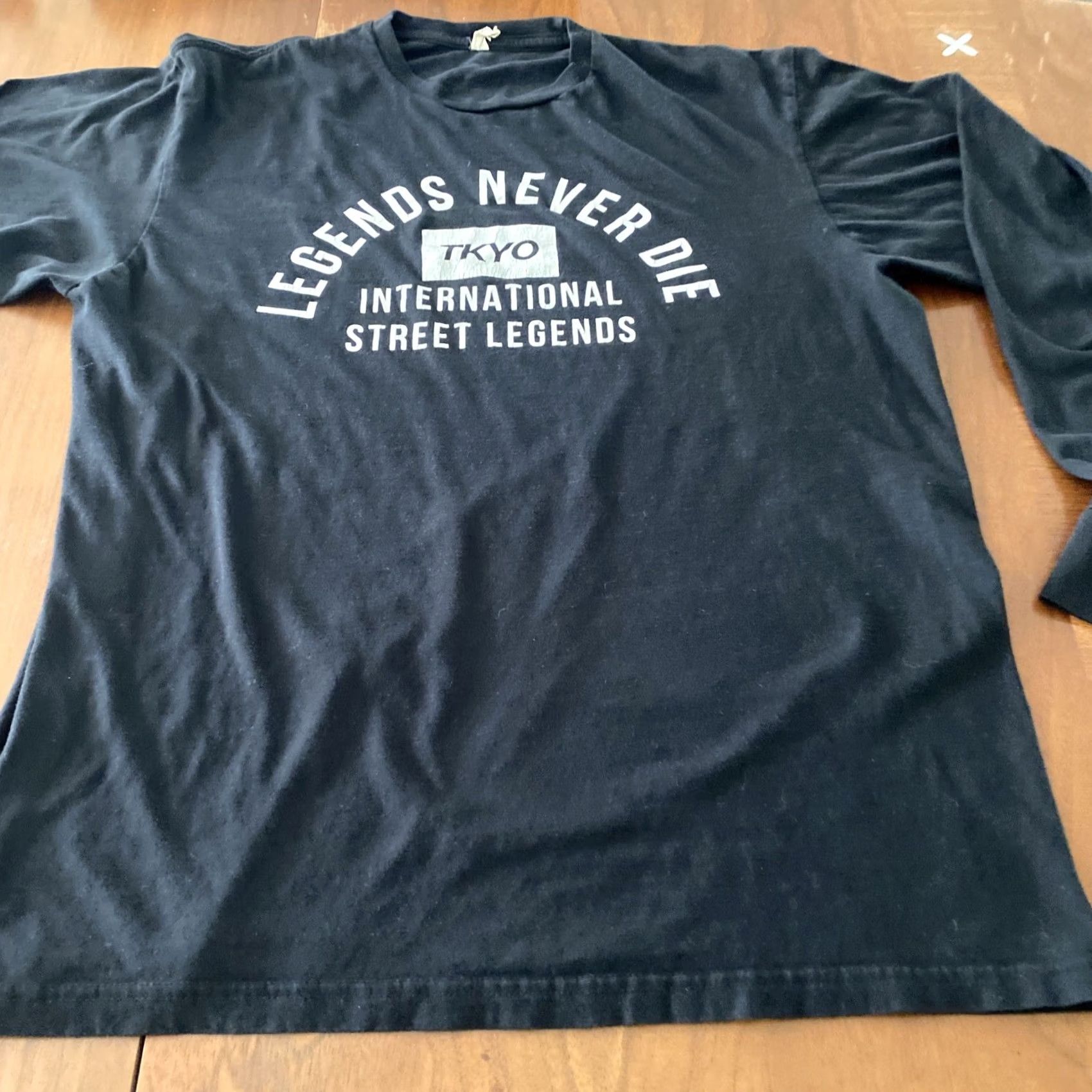 Vintage VINTAGE Legends Never Die T Shirt Men M International Street Legends Long Sleeve Black Cotton TYCO Size US M / EU 48-50 / 2 - 3 Thumbnail