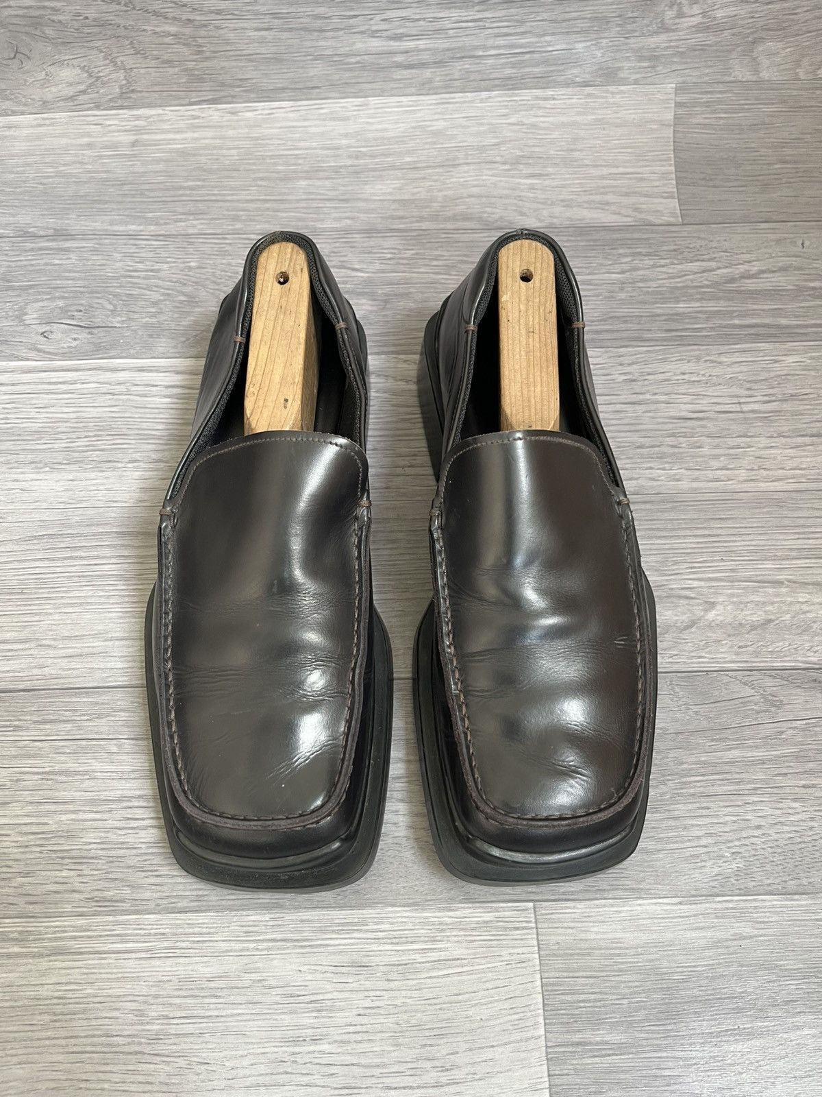 Prada Vintage FW 98 Prada square toe leather mule loafers uk7 Size US 8 / EU 41 - 3 Thumbnail