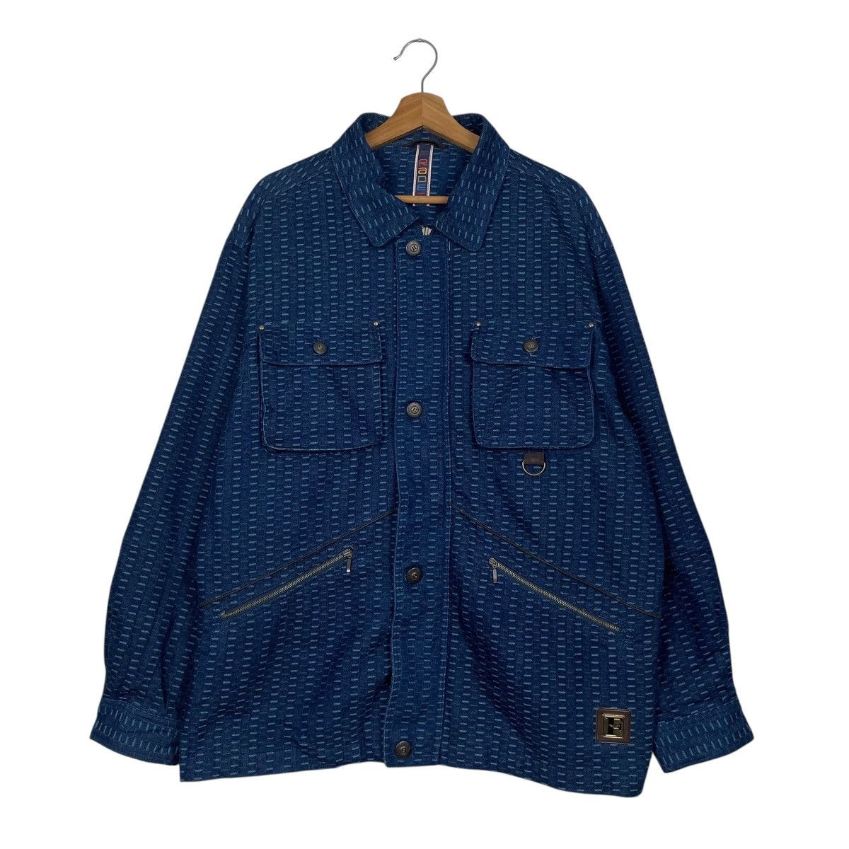 Other Nice Design Jean Louis Pradet Patterned Blue Denim Jacket Size US L / EU 52-54 / 3 - 1 Thumbnail