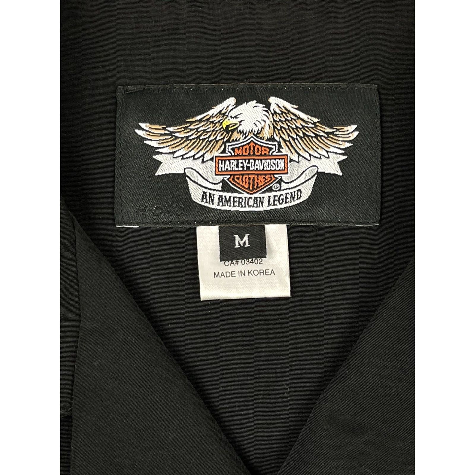 Harley Davidson VINTAGE Harley-Davidson Shirt Skull Satin Button-Down Men M Black Motorcycle Riding Short Sleeve Button Up Casual Size US M / EU 48-50 / 2 - 3 Thumbnail
