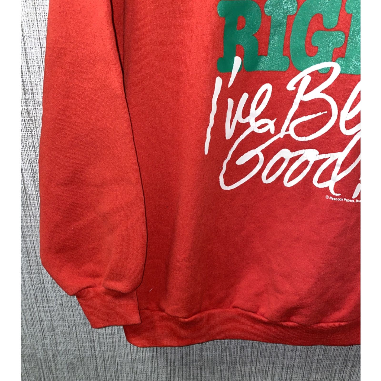 Vintage VINTAGE Peacock Sweatshirt L Mens Red Fleece Lined DAMN RIGHT Size L USA Size US L / EU 52-54 / 3 - 3 Thumbnail