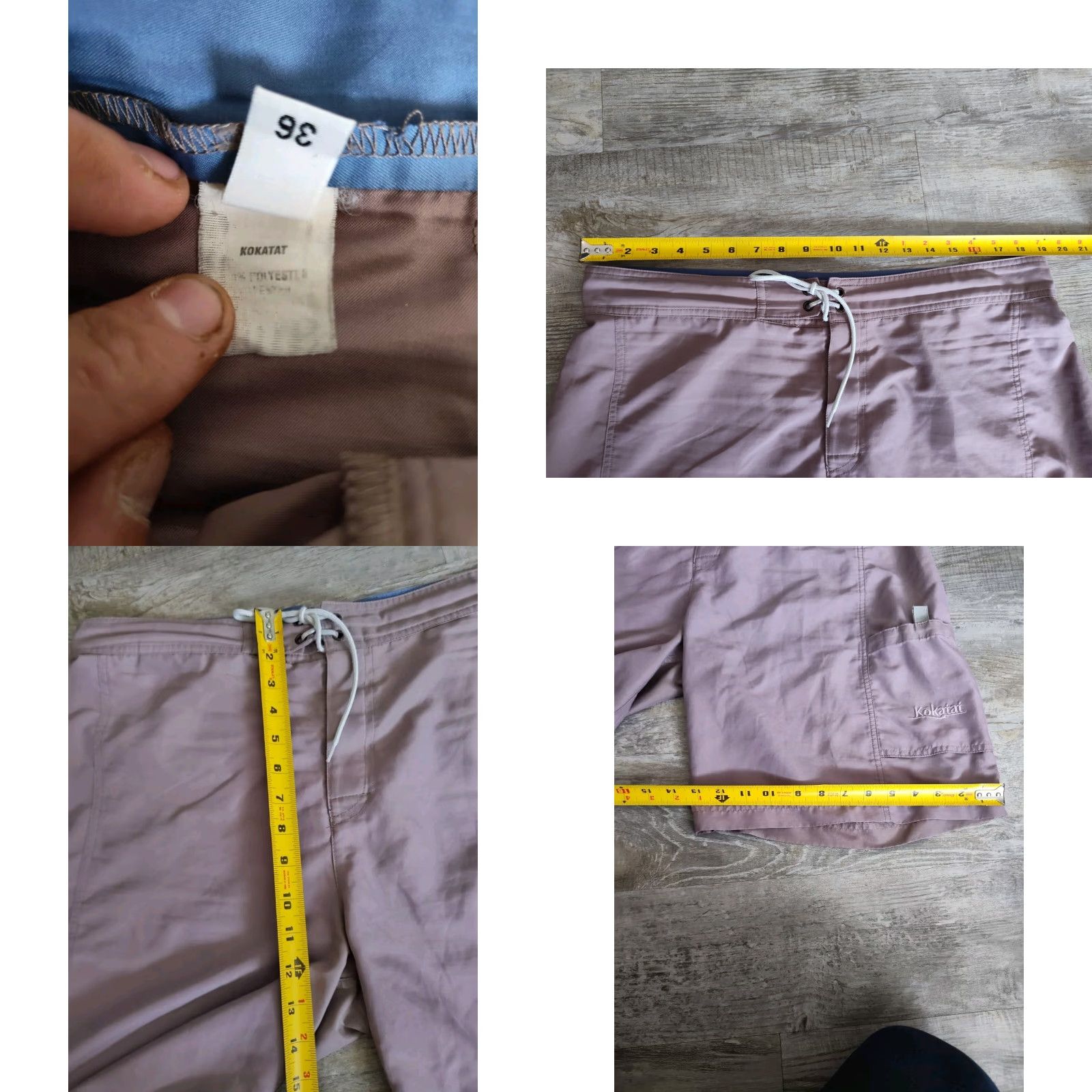Vintage Kokatat Board Shorts Swim Mens Size 36/38 Drawstring Pocket Tie Size US 36 / EU 52 - 8 Thumbnail