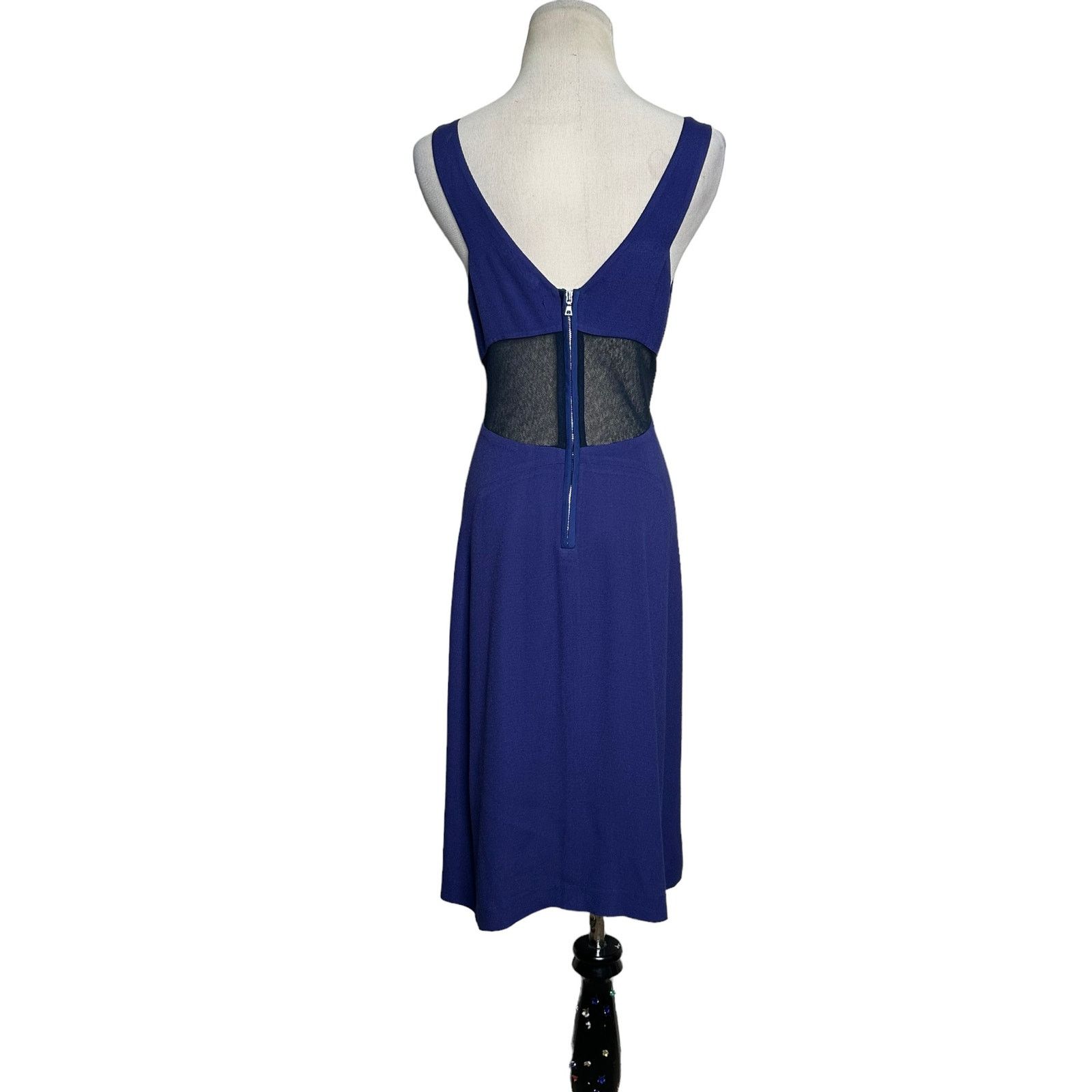 Rebecca Taylor Rebecca Taylor blue v neck sleeveless cocktail dress size 4 Size S / US 4 / IT 40 - 6 Thumbnail