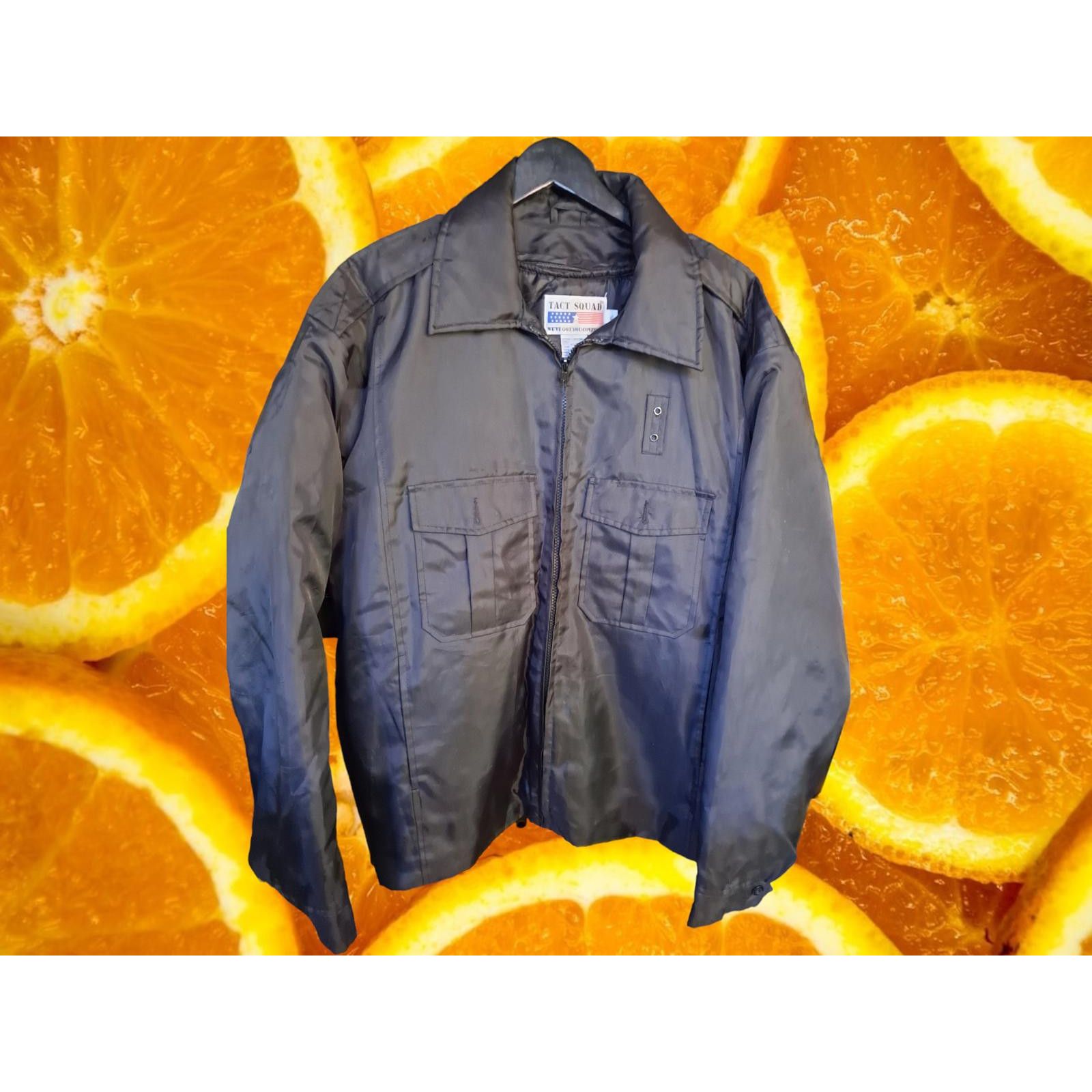 Tact Squad Black Insulated Jacket with Hook and Loop Front P