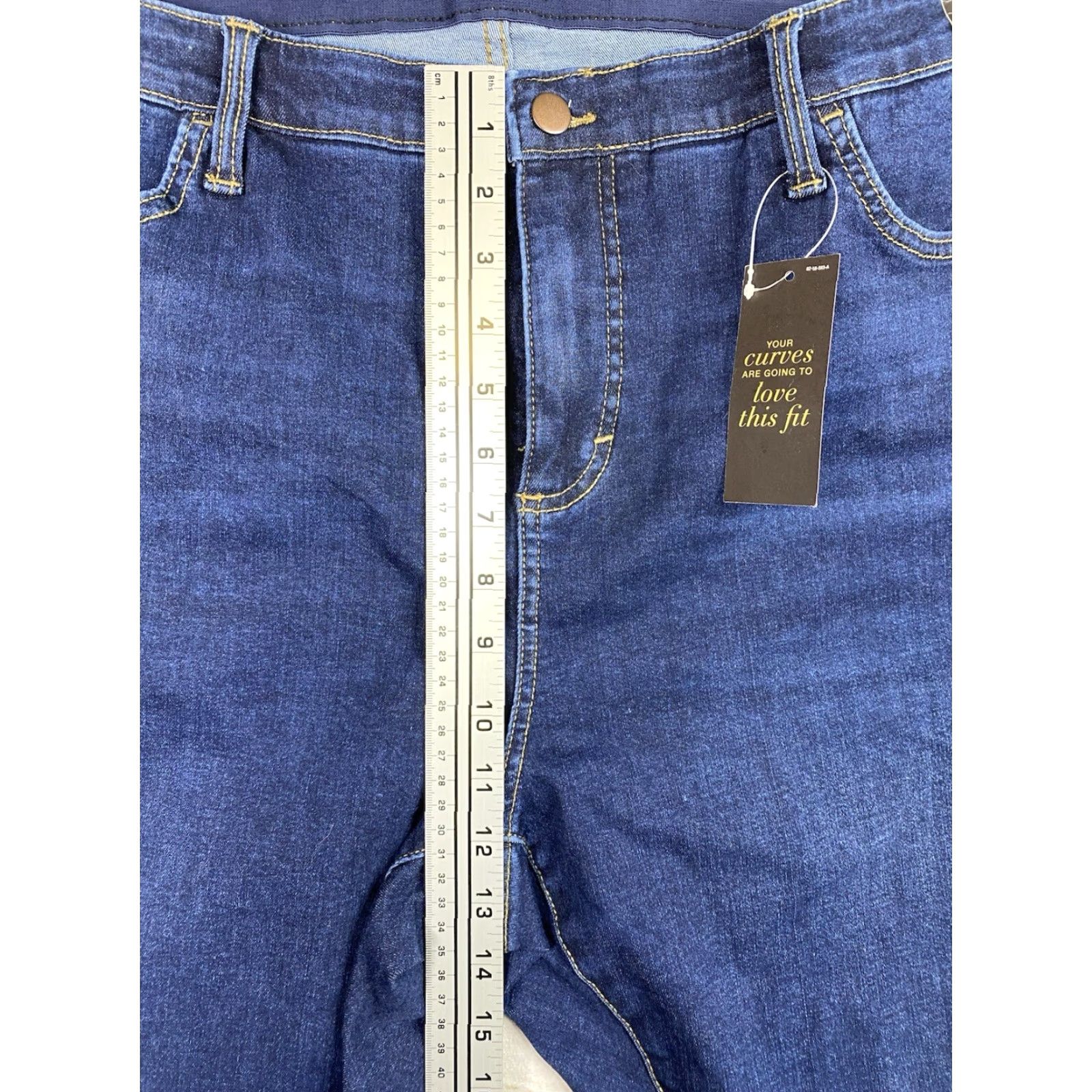 Vintage ELEMENTS Jeans Women 20W Dark Wash Skinny High Rise 5-Pocket Denim NWT Blue 90s Theme Slimming Stretch Vintage No N/A Size 42" / US 20 - 5 Thumbnail