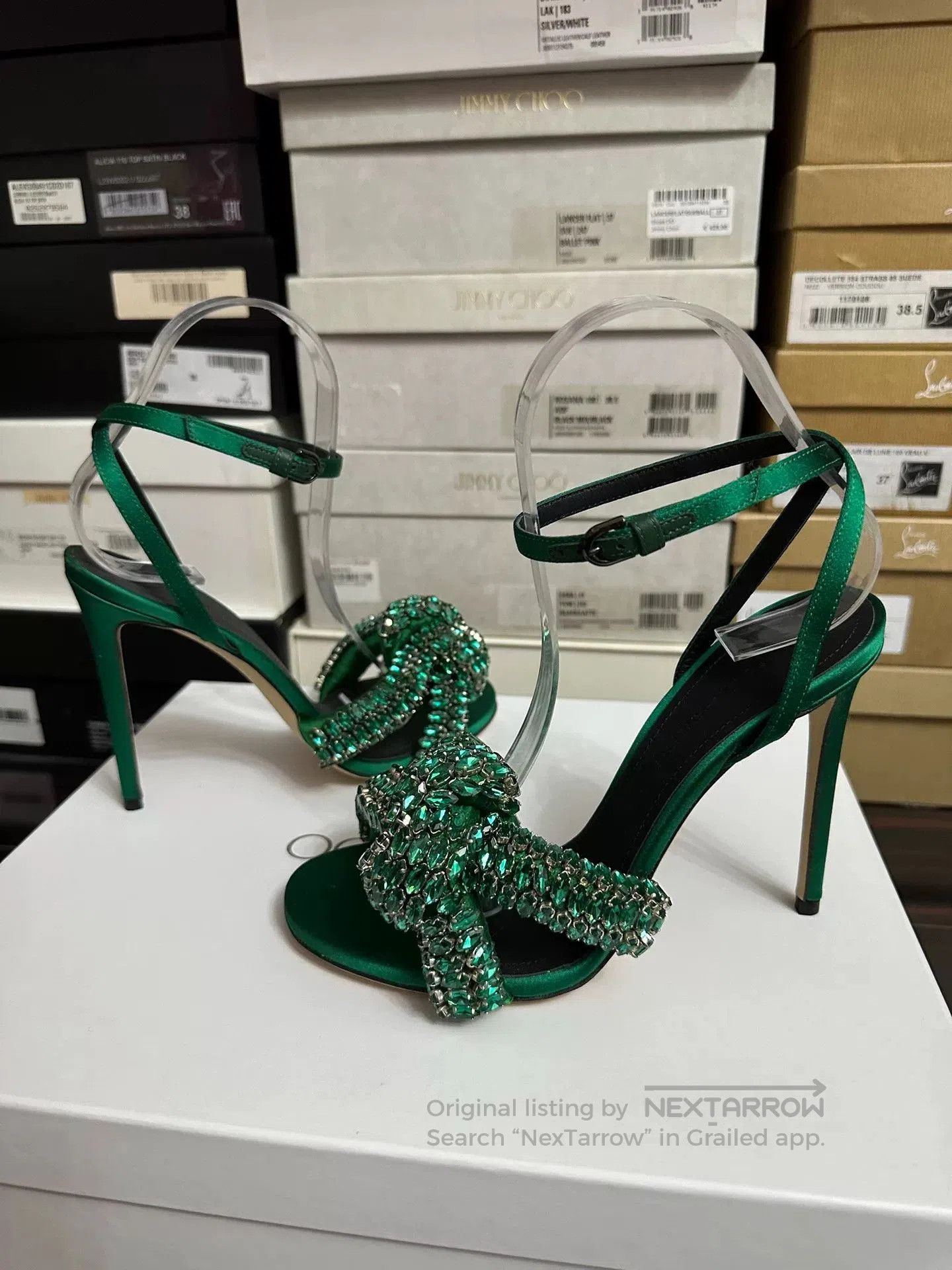 Other Marco de Vincenzo Emerald High-Heel Sandals. Size US 6.5 / IT 36.5 - 3 Thumbnail