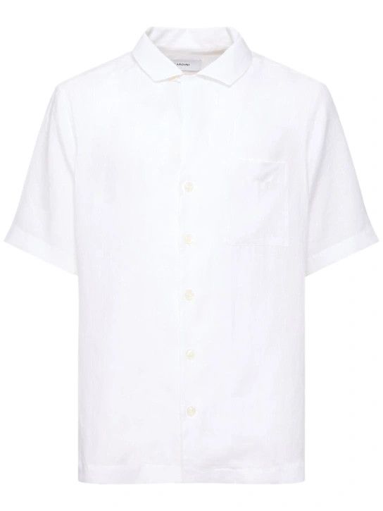 Lardini o1lsvrm0425 Linen Short Sleeves Shirt in White Size US L / EU 52-54 / 3 - 1 Thumbnail