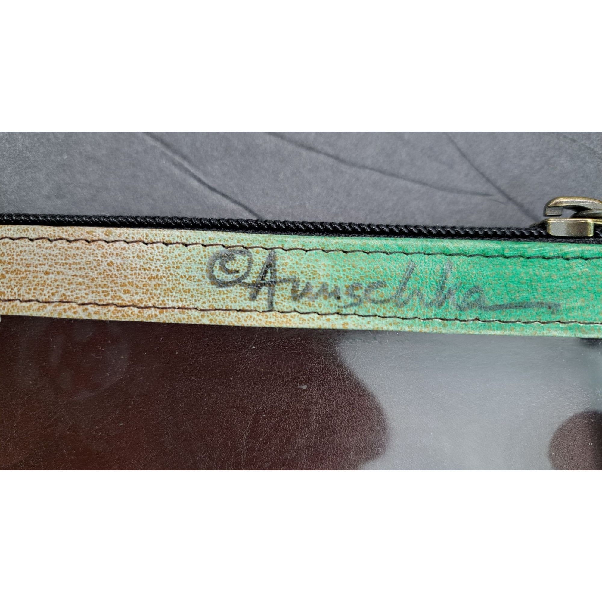 Other Anuschka Butterfly Cosmetic Bag Hand-Painted Leather Zipper Size ONE SIZE - 5 Thumbnail