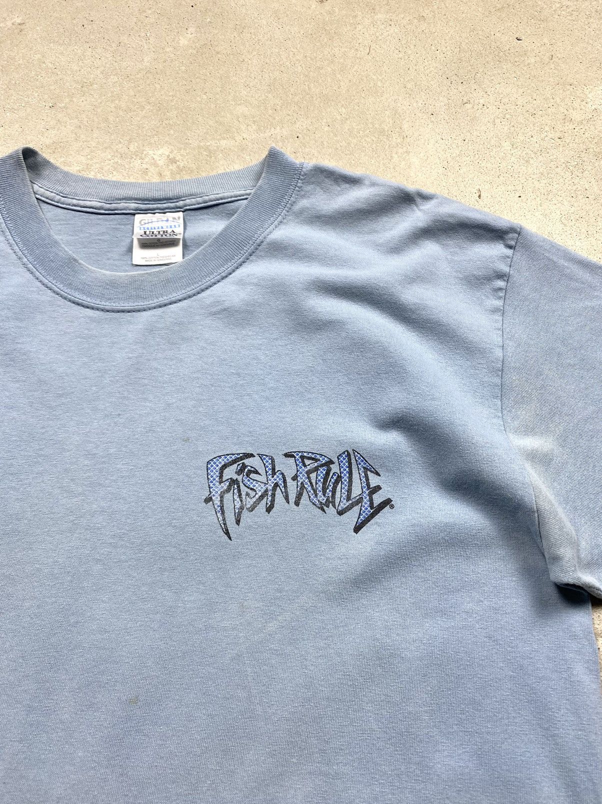 Vintage Vintage 00’s Fish Till You Drop Humor T Shirt Y2K Hype Size US L / EU 52-54 / 3 - 6 Thumbnail