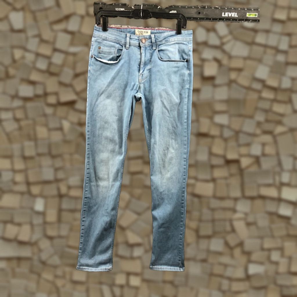 Cherokee Cherokee Slim Fit Jeans Womens Light Blue 32 Slim Denim 5-Pocket Belt Loops Modern American Size 24" / US 00 / IT 34 - 1 Thumbnail