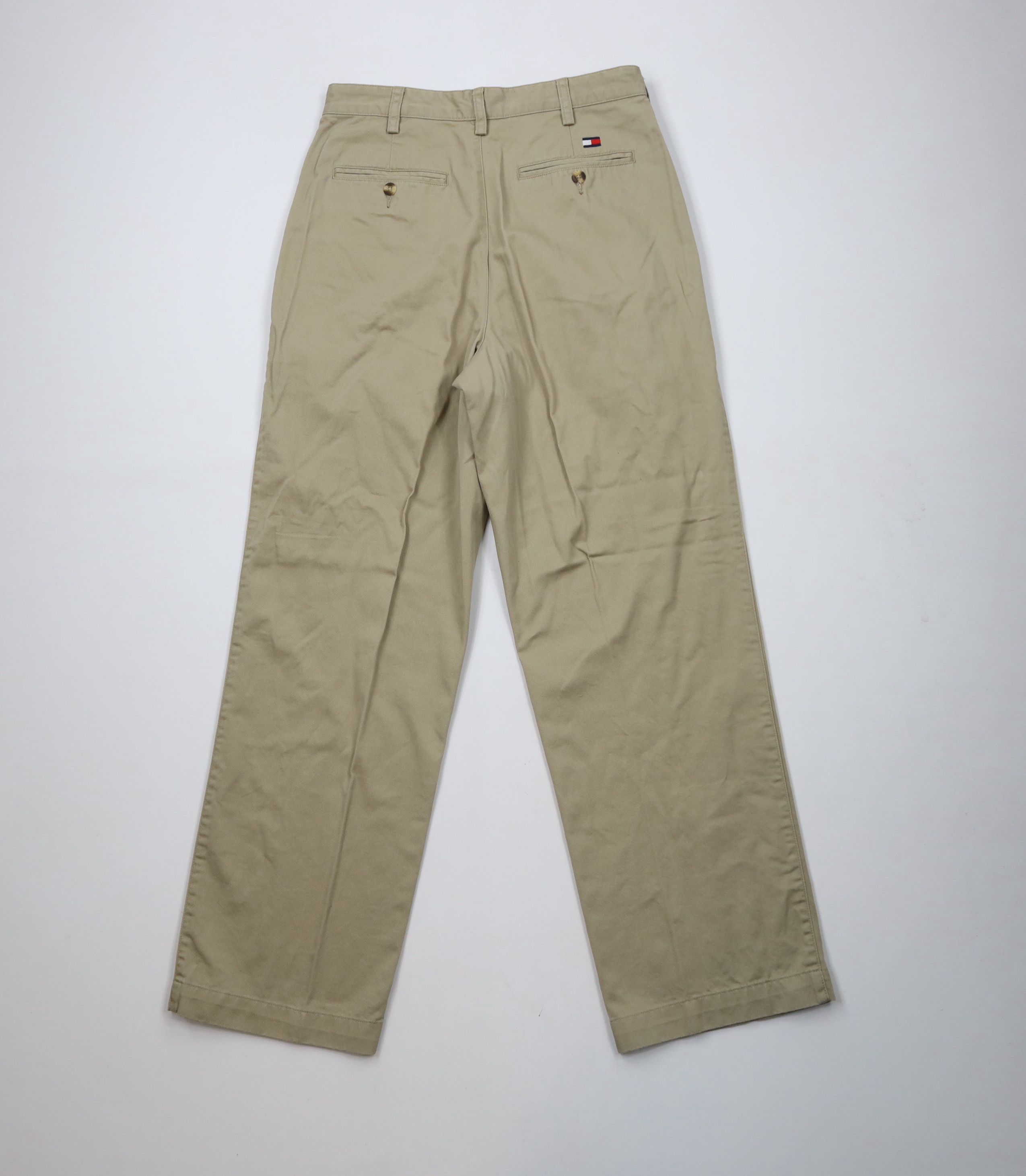 Tommy Hilfiger × Vintage Vintage 90s Tommy Hilfiger Wide Leg Chino Pants Khaki Cotton Size US 30 / EU 46 - 7 Thumbnail