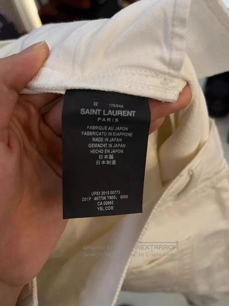 Saint Laurent Paris Saint Laurent Men's White Denim Jeans. Size US 32 / EU 48 - 4 Thumbnail