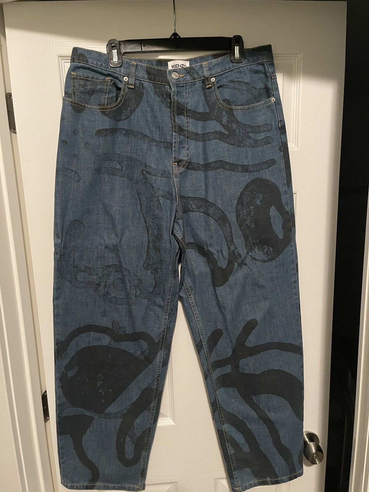 Kenzo K Tiger Print Cotton Denim Jeans Size US 32 / EU 48 - 1 Thumbnail