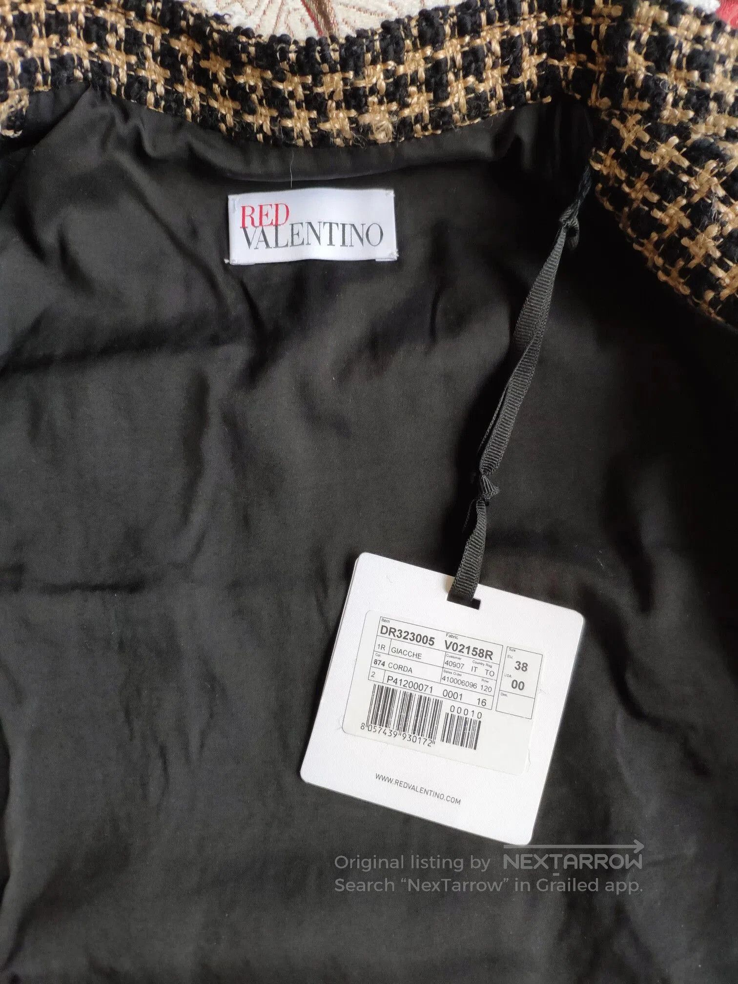 Valentino Red Valentino Tweed Jacket Black Gold. Size US S / EU 44-46 / 1 - 6 Thumbnail