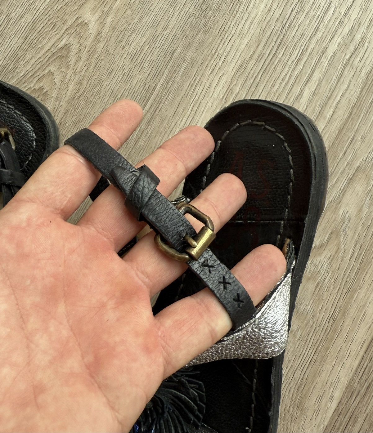 A.S.98 A.S. 98 Airstep Black/Silver Leather Sandals AvantGarde Size US 9 / IT 39 - 6 Thumbnail