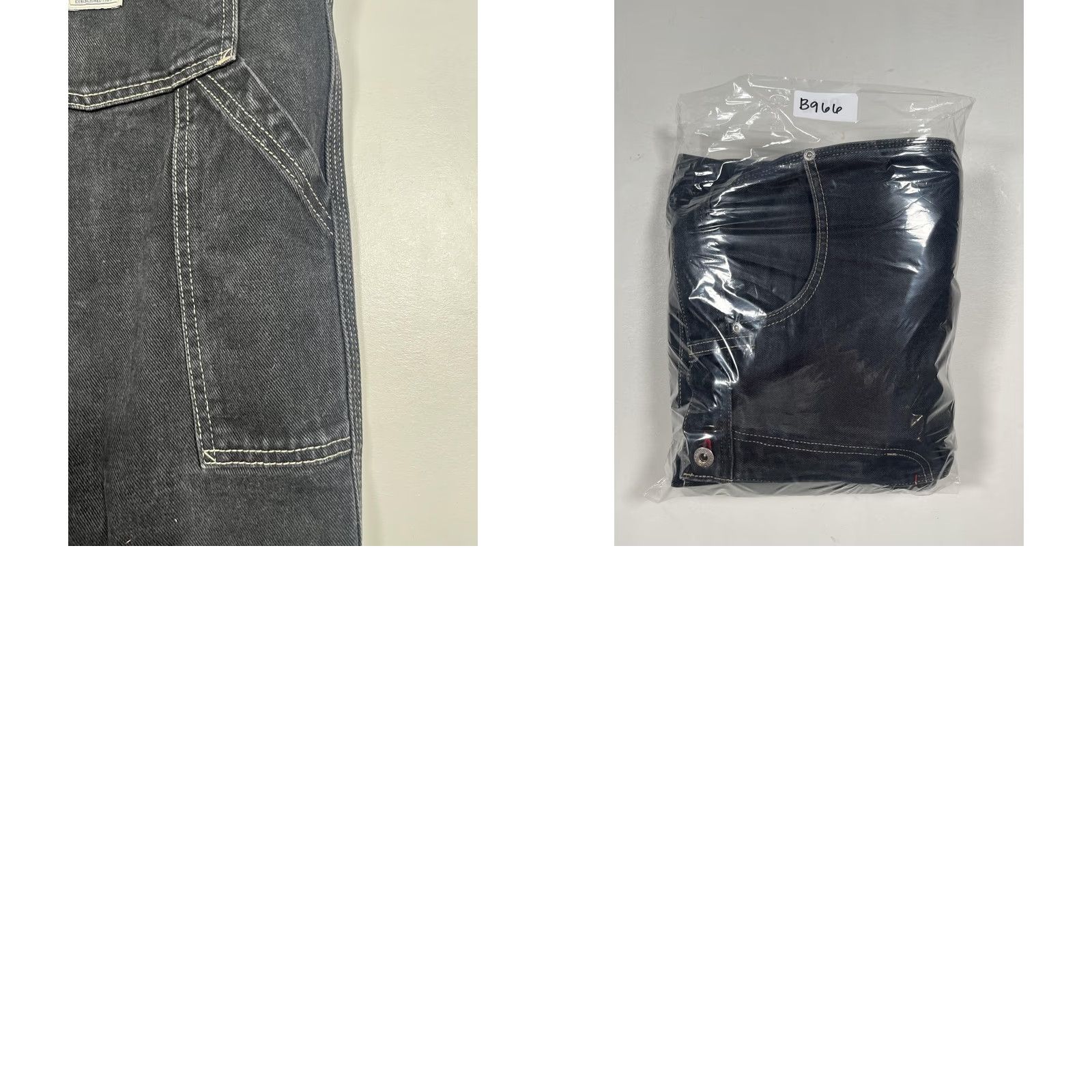 Denime Tommy Jeans Jeans Mens 34x32 Black Denim Relaxed Straight Leg Carpenter Size US 34 / EU 50 - 8 Thumbnail