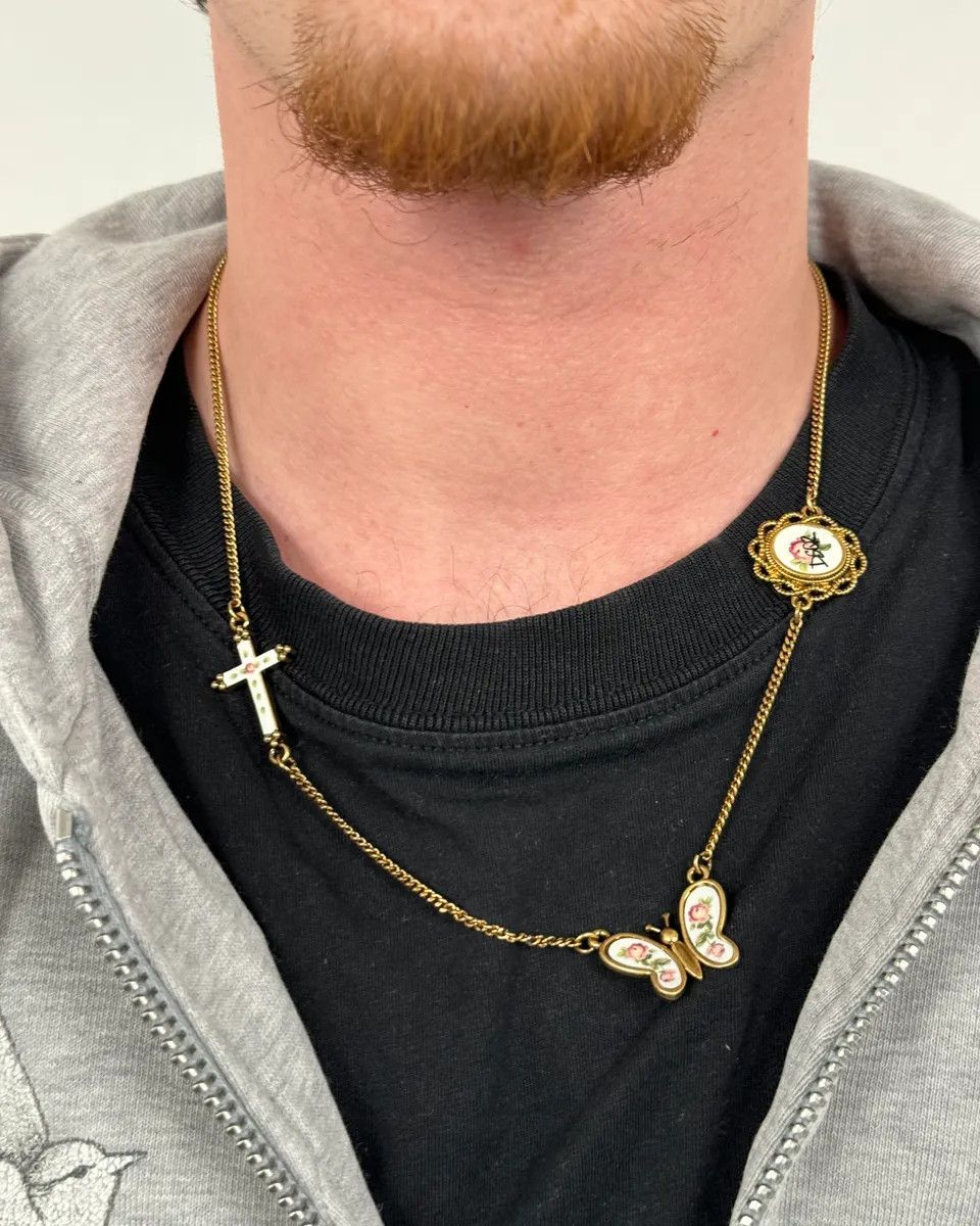 Dsquared2 Dsquared2 Gold Metal Multi-Charm Cross Necklace Size ONE SIZE - 2 Thumbnail