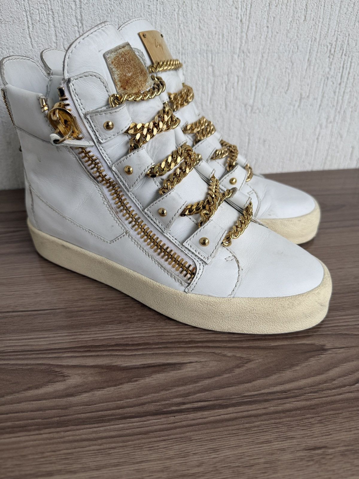 Giuseppe Zanotti Golden chain high sneaker Size US 9 / EU 42 - 10 Thumbnail