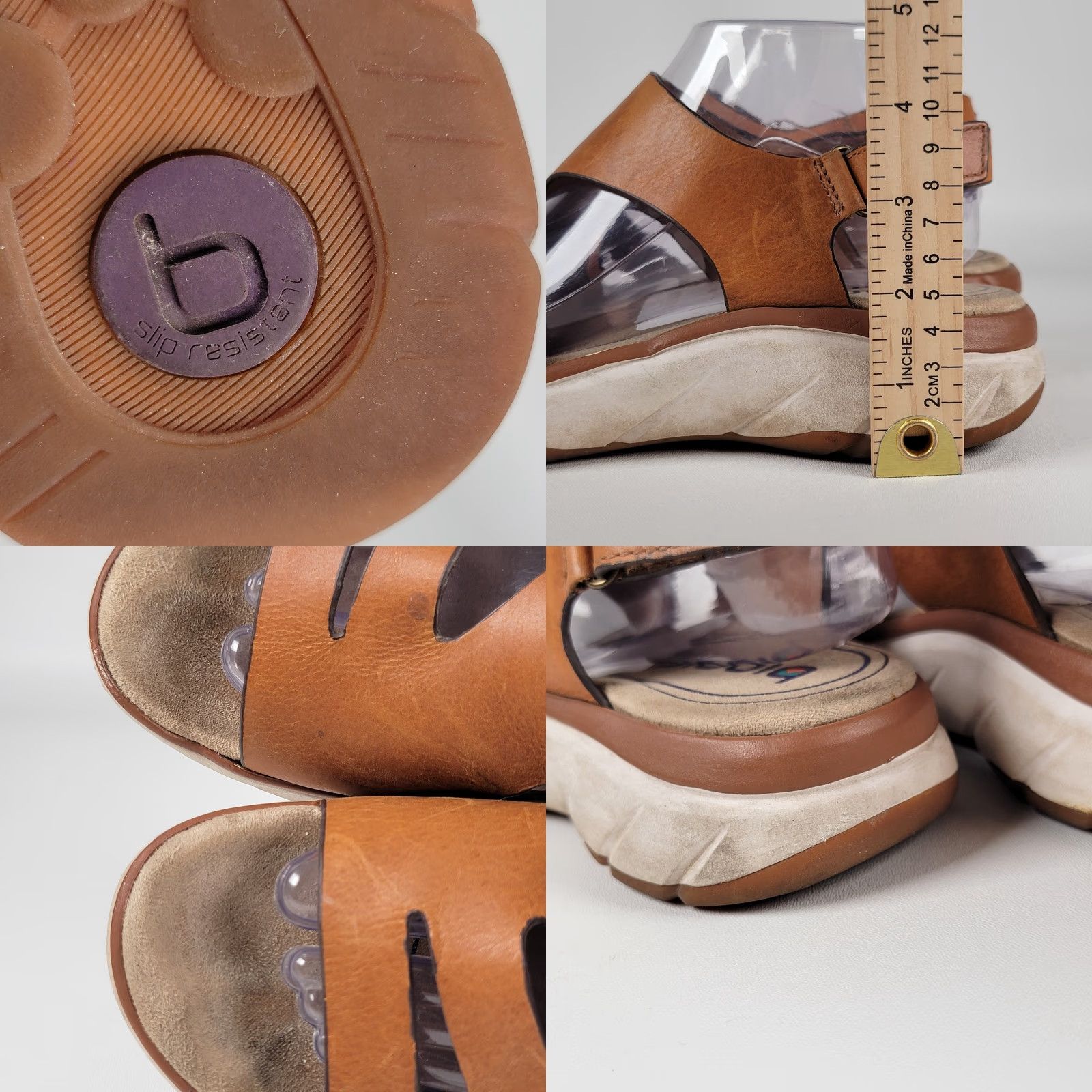 Vintage Bionica Akela Women’s Size 9.5 Brown Leather Strap Slingback Sandals Size US 10 / IT 40 - 8 Thumbnail